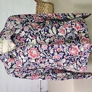 TOG SHOP 100% Cotton Jacket Size Large Petite Floral
